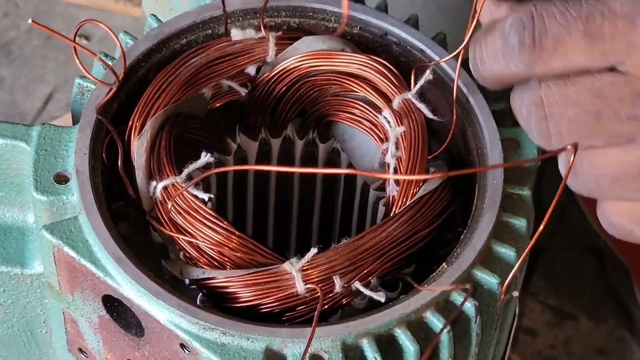 Aquatex 2 HP Monoblock Winding.  #Rewinding  #Electrical.