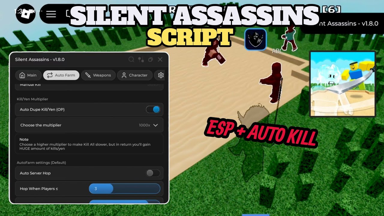 Скрипт для Silent Assassins *БЕЗ КЛЮЧА* ─ Автоматический фарм | Специализация на врагах | Дублиро...