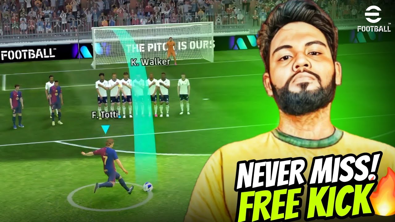 FREE KICK Tutorial in eFootball 2024 Mobile with HANDCAM 🔥