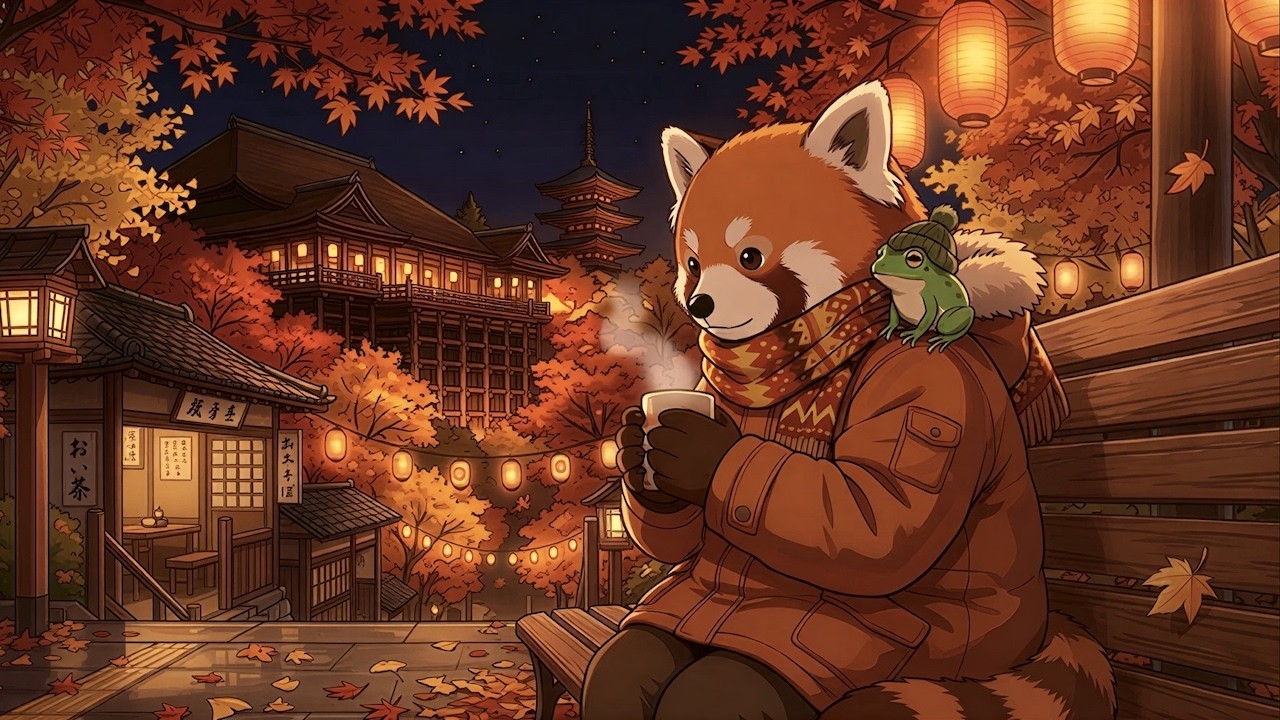 Japanese Autumn Lofi Beats 🏮 Kyoto Lantern Night (Study / Focus / Relax) | KiriSoundFM