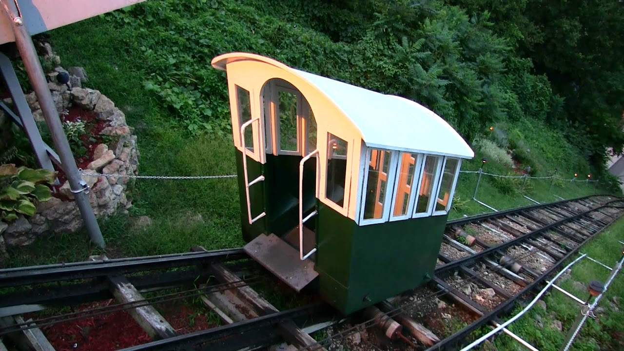 Worlds shortest and steepest funicular railway Dubuque, Iowa 2018