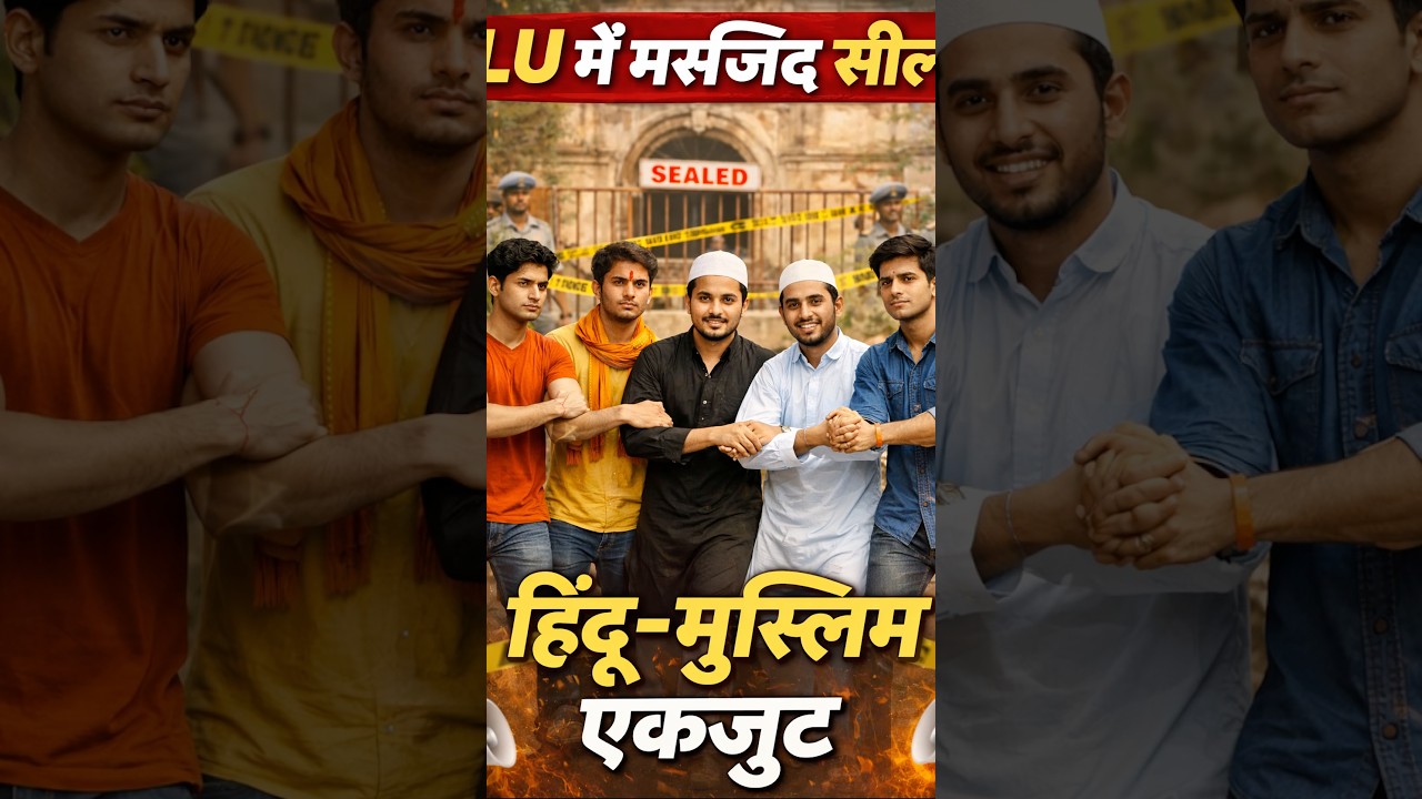 Lucknow me masjid Seal hindu muslim ek sath #lucknowuniversity #trend #ytviralshorts