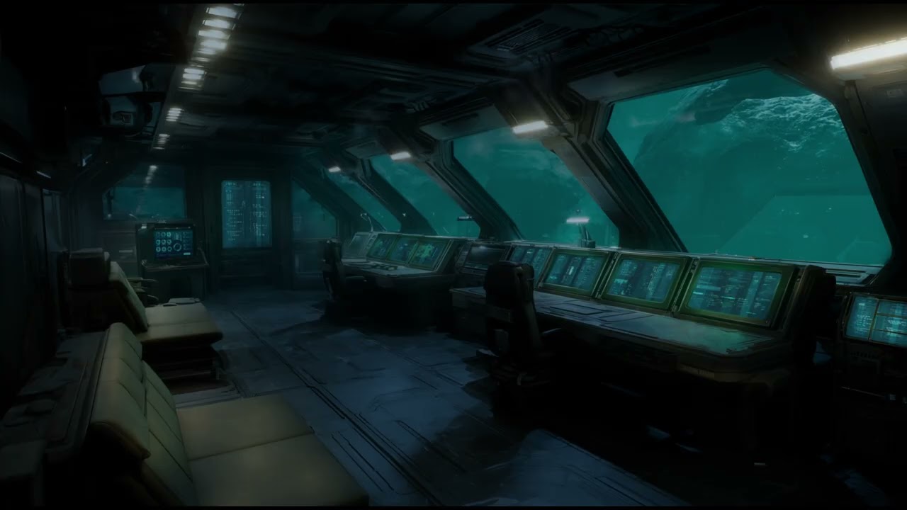 Underwater Ambience in Deep Ocean Exoplanet Base | Sci-Fi Ambiance for Sleep, Study, Relaxation