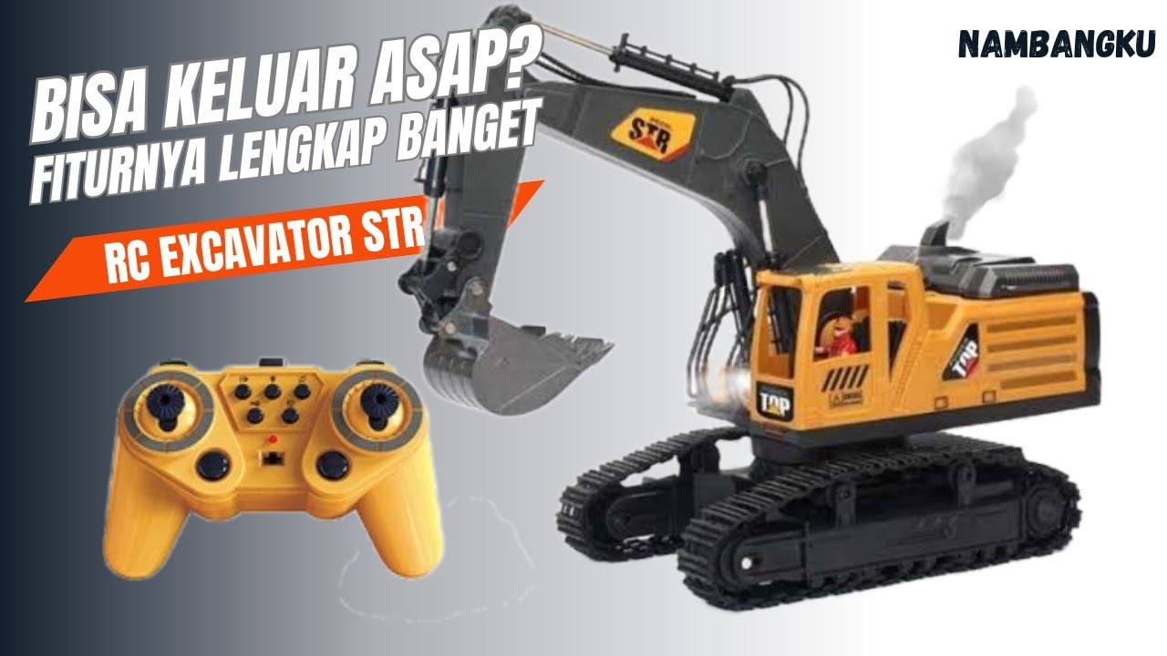 RC excavator STR. Fiturnya lengkap banget bisa ngeluarin asap