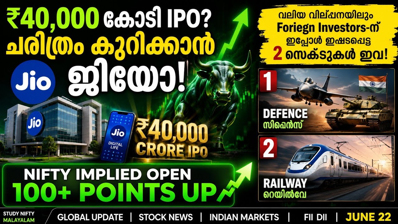JUNE 22 | HORMUZ അടച്ചു | FPIകൾ വിറ്റു...  ഈ 2 സെക്ടറുകൾ വാങ്ങാൻ മറന്നില്ല! | 40,000 കോടി IPO!