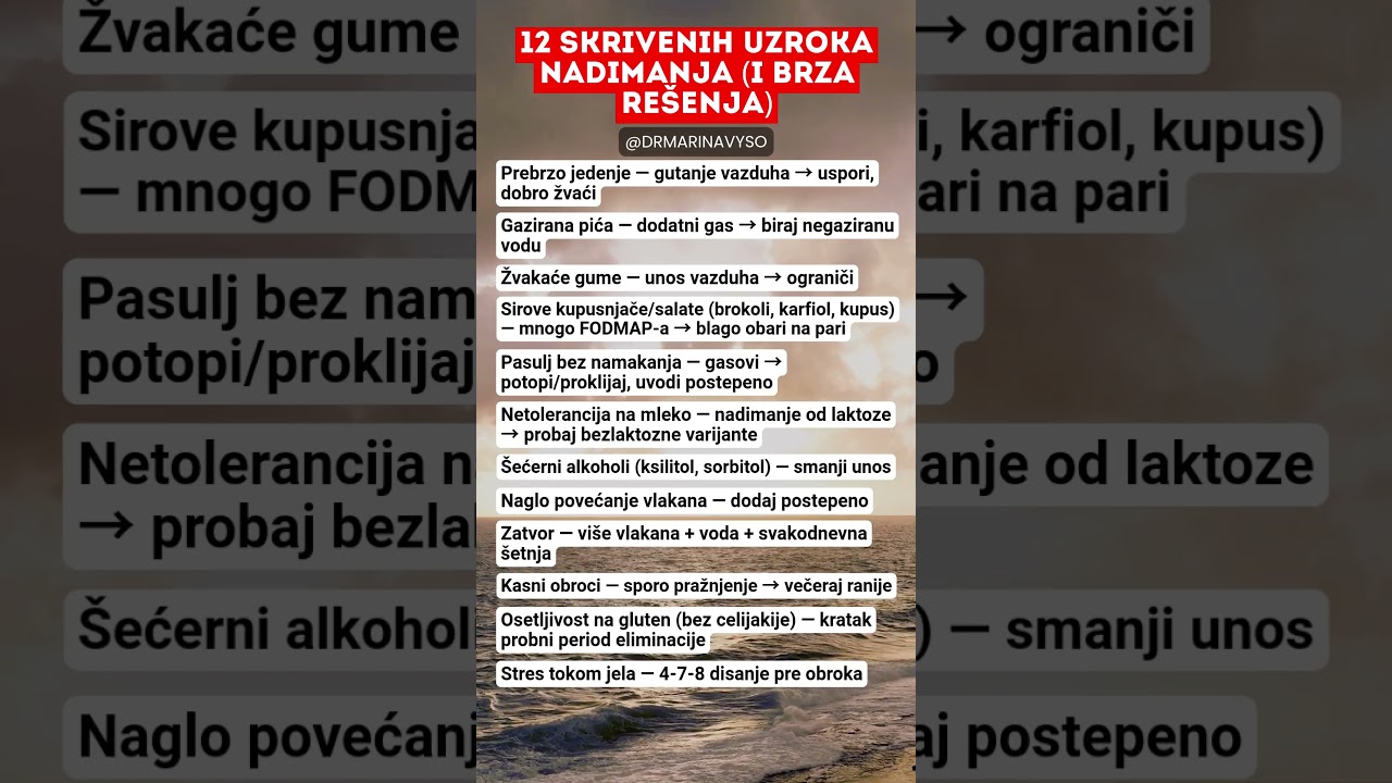 12 Skrivenih Uzroka Nadimanja i Brza Re&scaron;enja #nadimanje #probava