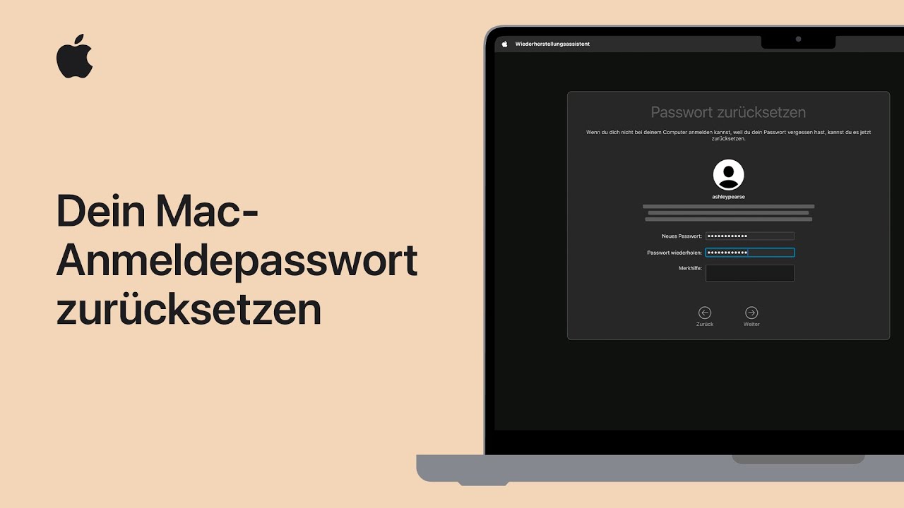 So setzt du dein Mac-Anmeldepasswort zurück | Apple Support