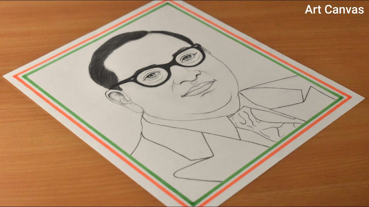 Dr B.R Ambedkar Drawing With Pencil Sketh Step by Step / FOR BEGINNERS / lndependence day