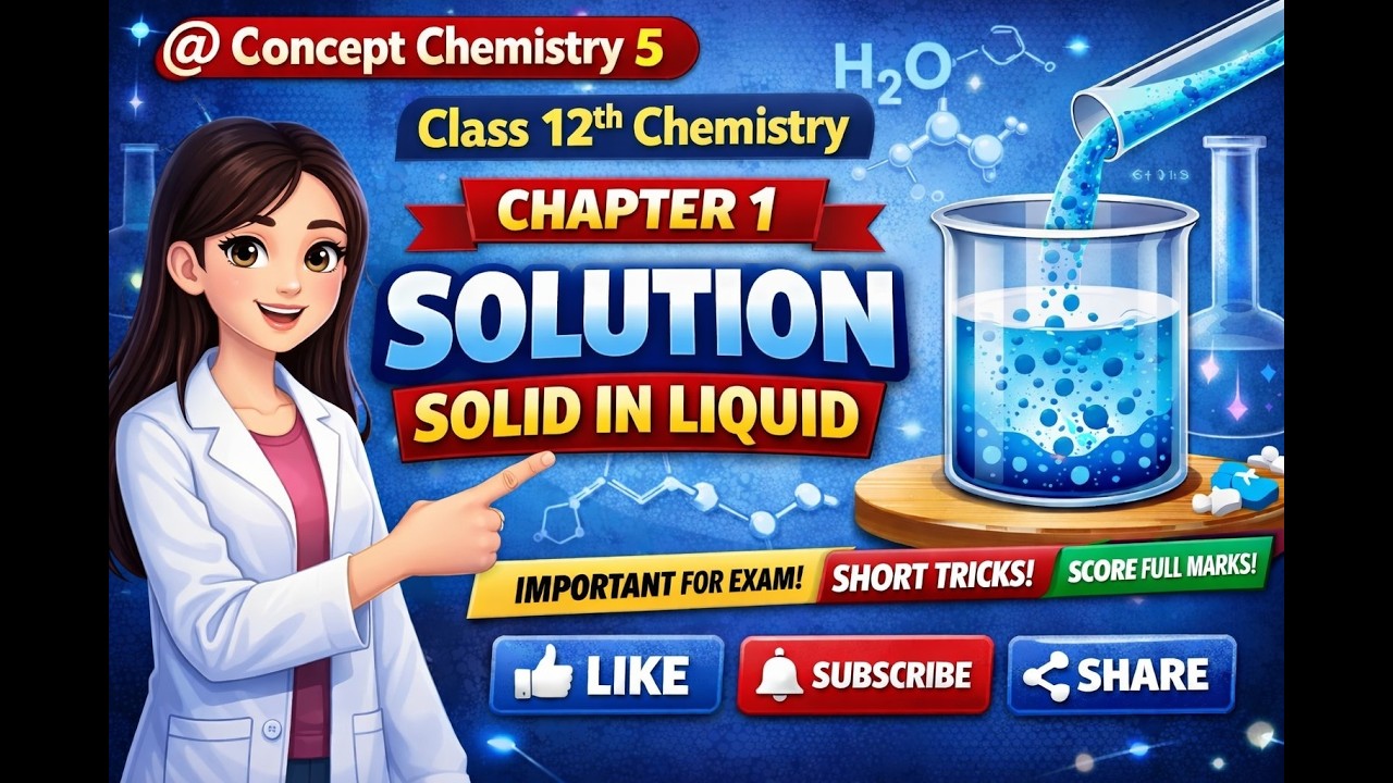 Class 12 Chemistry | Chapter 1– SOLUTION (Solid in Liquid) | Important for Exam @ConceptChemistry5
