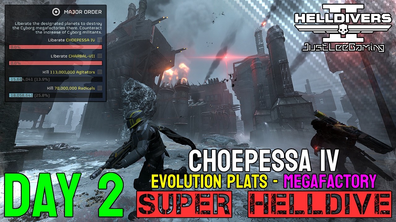 HELLDIVERS 2: CHOEPESSA IV Day 2 – EVOLUTION PLATS | Super Helldive | JustLeeGaming