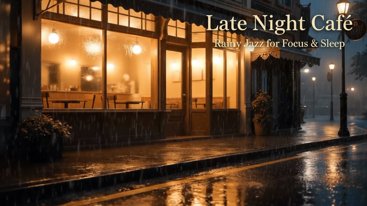 Late Night Café ☕🌧️ | Rainy Jazz Piano & Clarinet for Focus, Study & Sleep