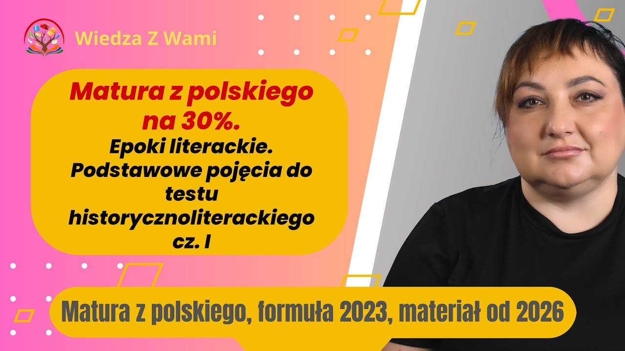 Matura z polskiego na 30 Epoki literackie  Podstawowe pojęcia do testu z epok literackich cz  I