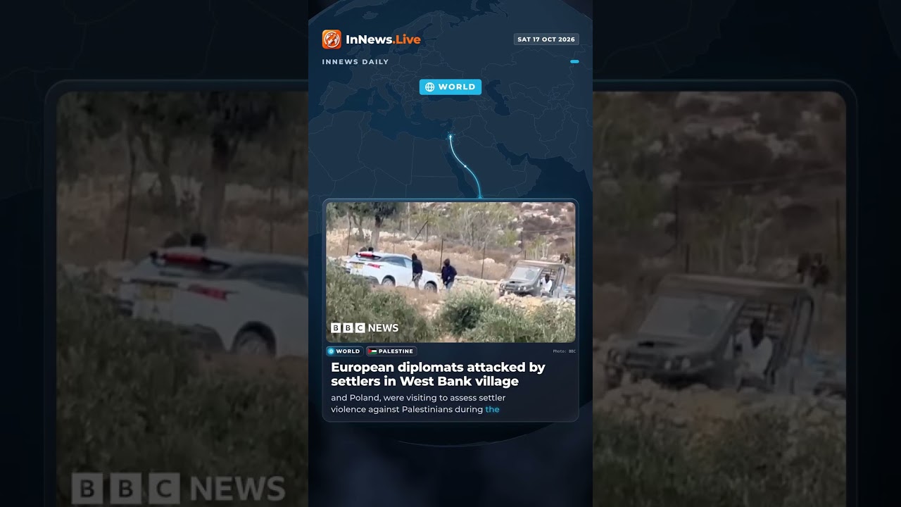 European diplomats attacked by settlers in West Bank village #shorts