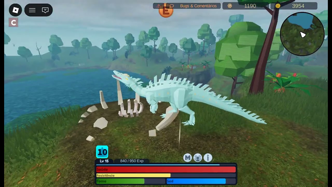 jogando com meu barionix rudy no jogo prè-istoria do roblox