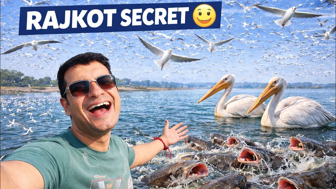 Rajkot ke is lake me achaanak hajaaron birds and fishes aa gai | Beti Ka Reaction 😳