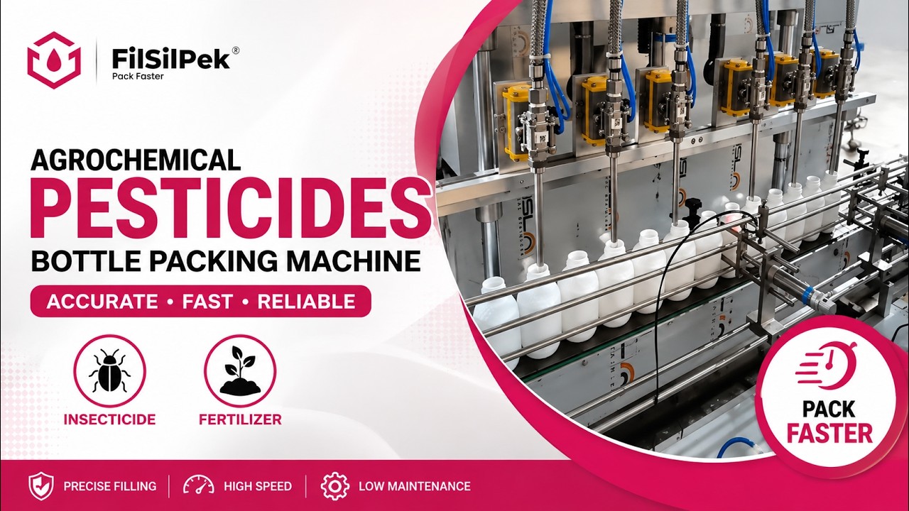 Agrochemical #Pesticides Bottle Packing Machine #insecticide, #fertilizer- Filsilpek - +919054294961