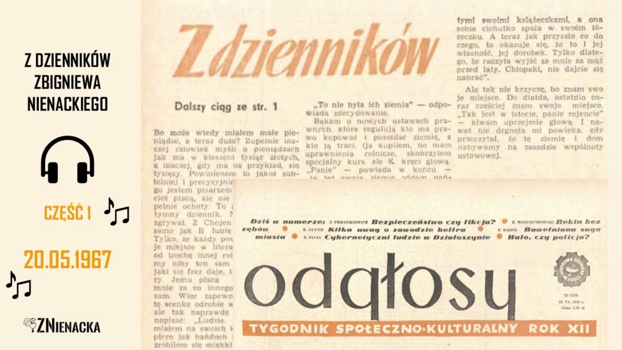 Z dzienników Zbigniewa Nienackiego - część 1 (20.05.1967)