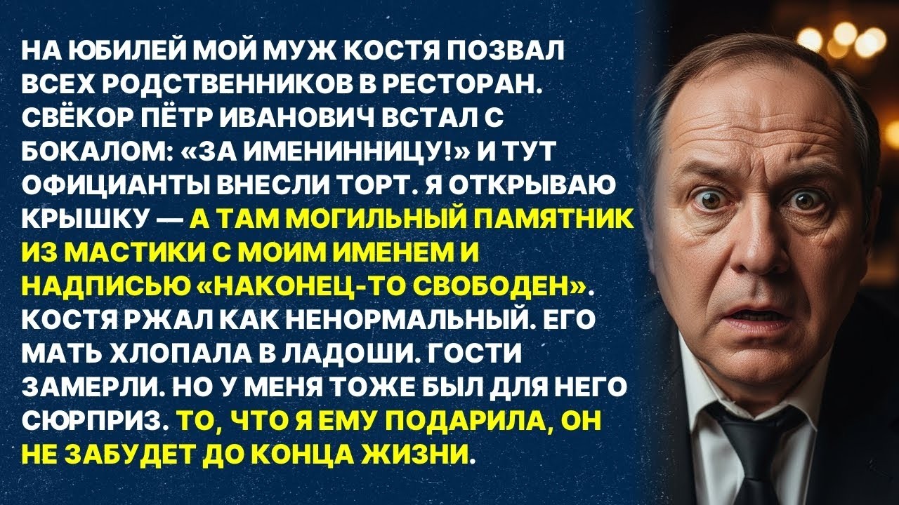 Муж подарил мне торт в виде МОЕЙ МОГИЛЫ при всех гостях.Но мой ответный подарок он запомнит навсегда