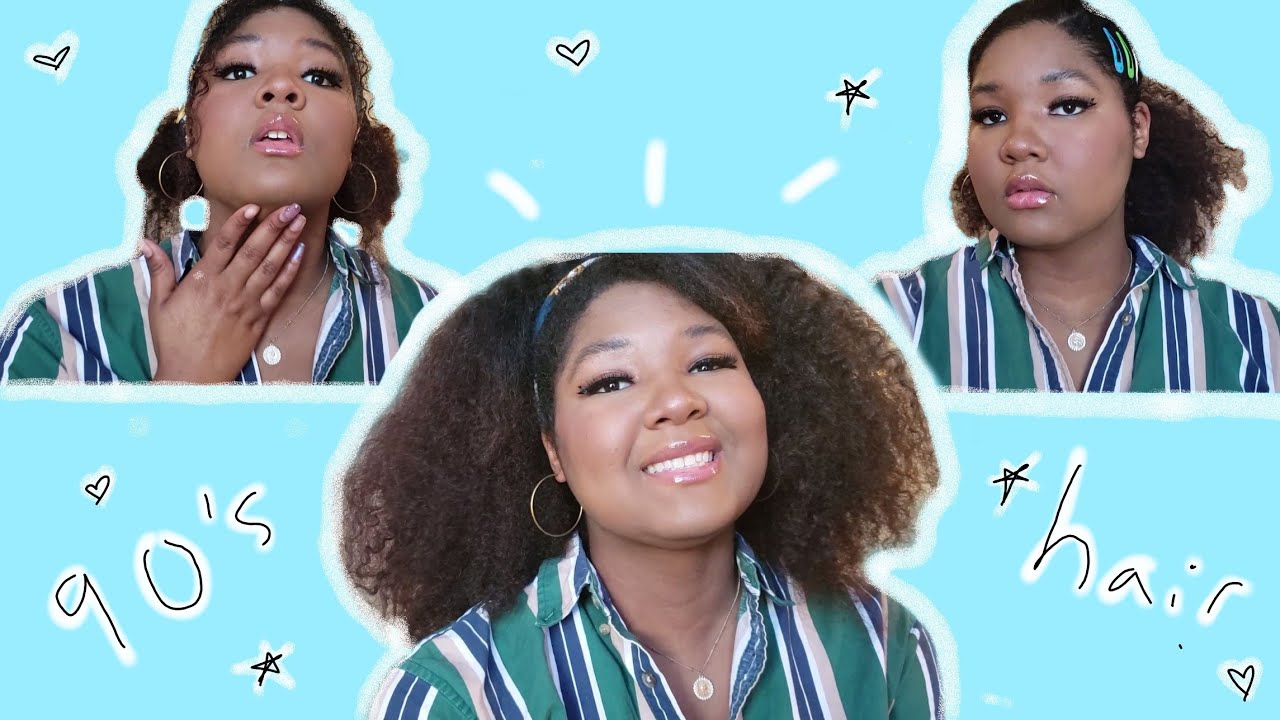 easy aesthetic natural hairstyles 🍉 | 90s hair tutorial