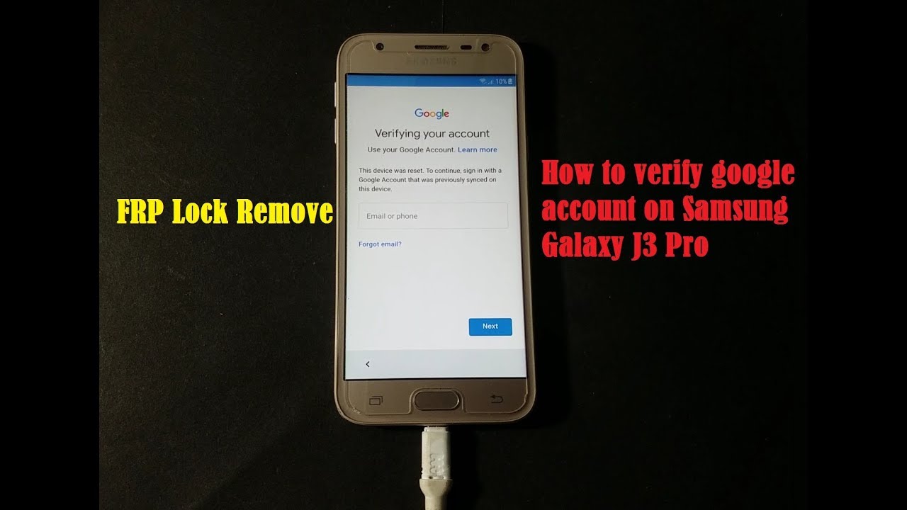 Samsung Galaxy J3 Pro google account unlock