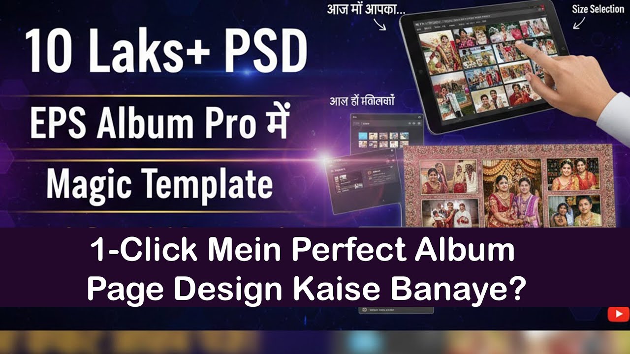 EPS AlbumPro25  Template Tutorial | 1-Click Mein Perfect Album Page Design Kaise Banaye?