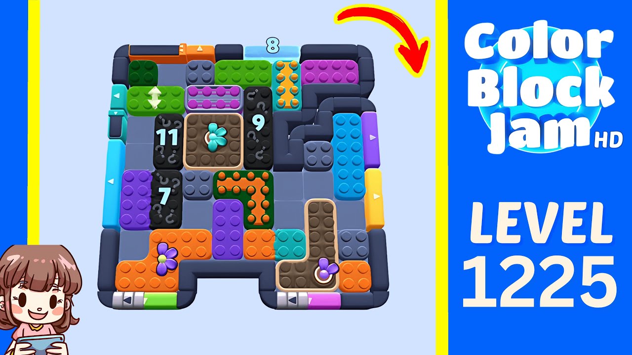 Color Block Jam Level 1225 Solution Walkthrough