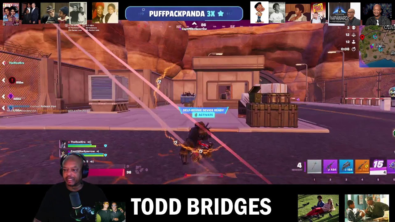 Todd Bridges is live with fornite or Marvel  Rivals