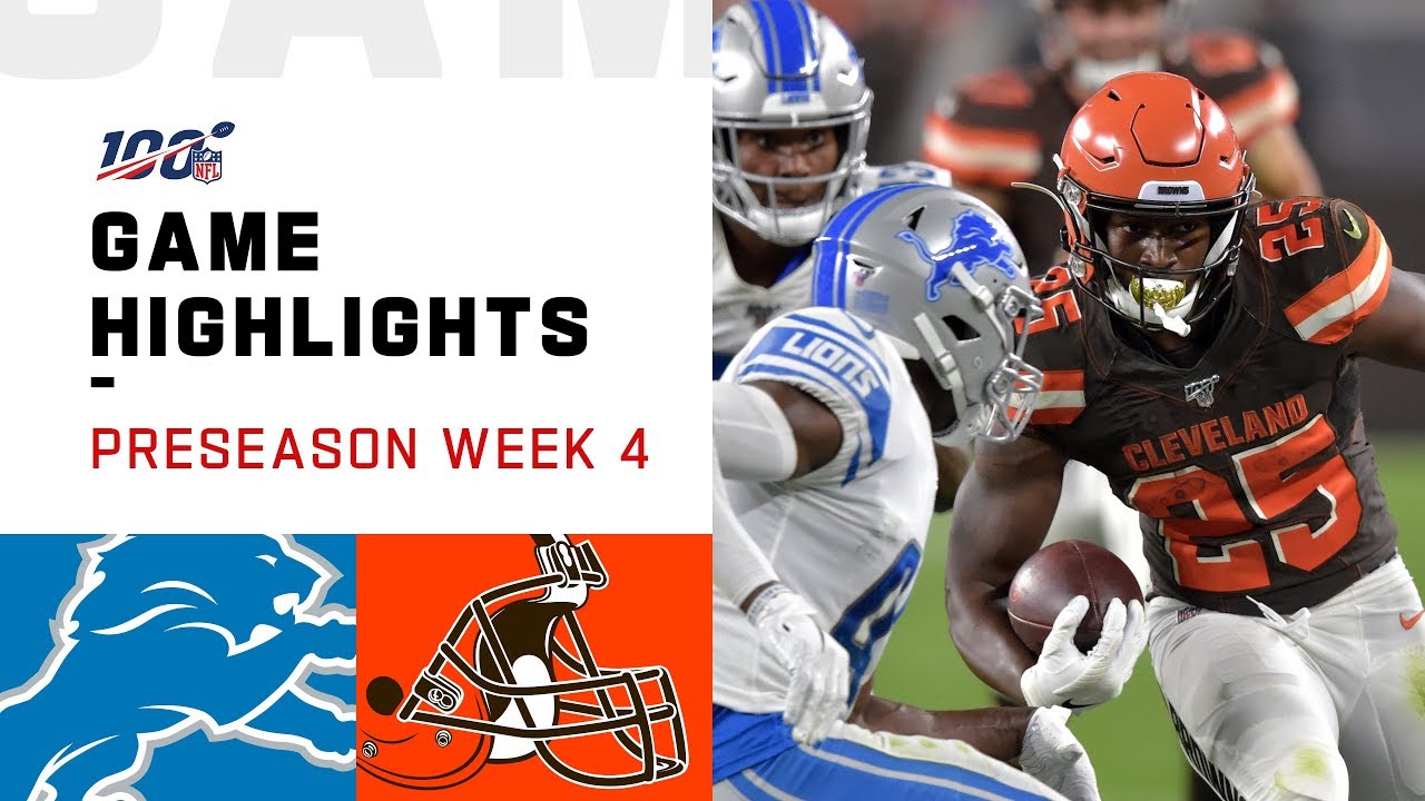 Lions vs. Browns Preseason Week 4 Highlights | NFL 2019