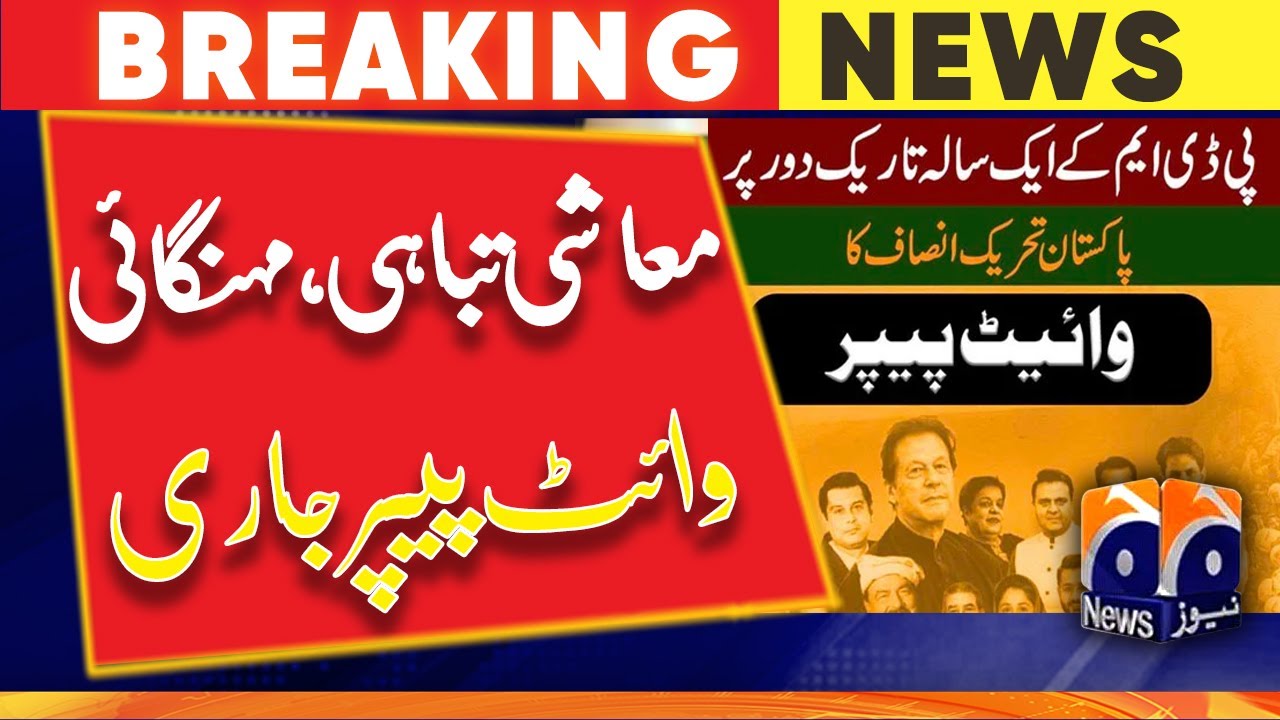 'Dark period': PTI issues &lsquo;white paper&rsquo; on PDM-led govt&rsquo;s one year performance