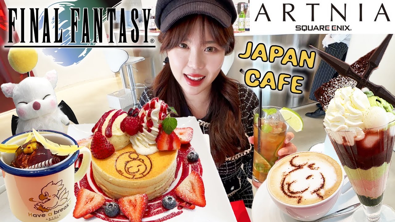 Artnia Square Enix Final Fantasy Cafe in Tokyo, Japan! Trying all the FINAL FANTASY FOOD!