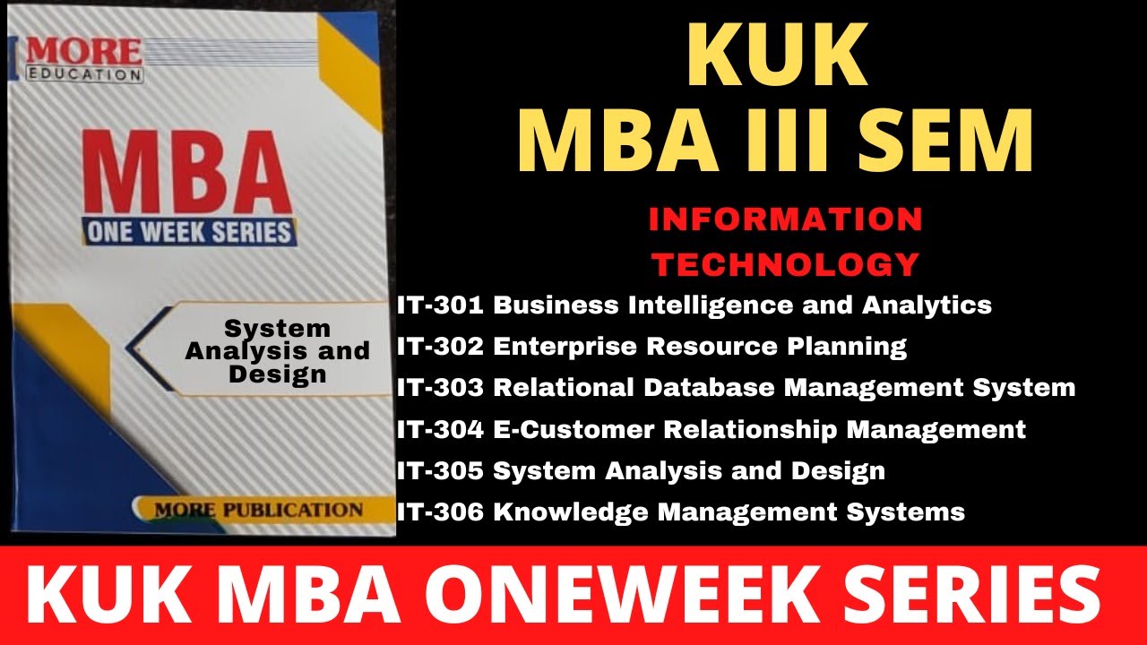 KUK SYSTEM ANALYSIS AND DESIGN |KUK MBA ONE #DESIGNKUKMBA #WEEKANDNOTES | #MBAKUKVIDEOS