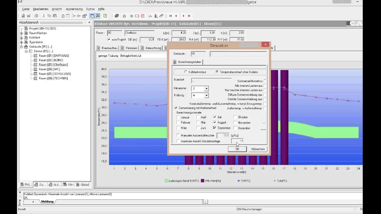 K&uuml;hllast  Berechnung nach VDI 2078