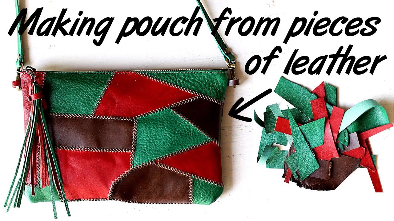 [tutorial] Pouch making with pieces of leather / DIY pouch /Leather craft