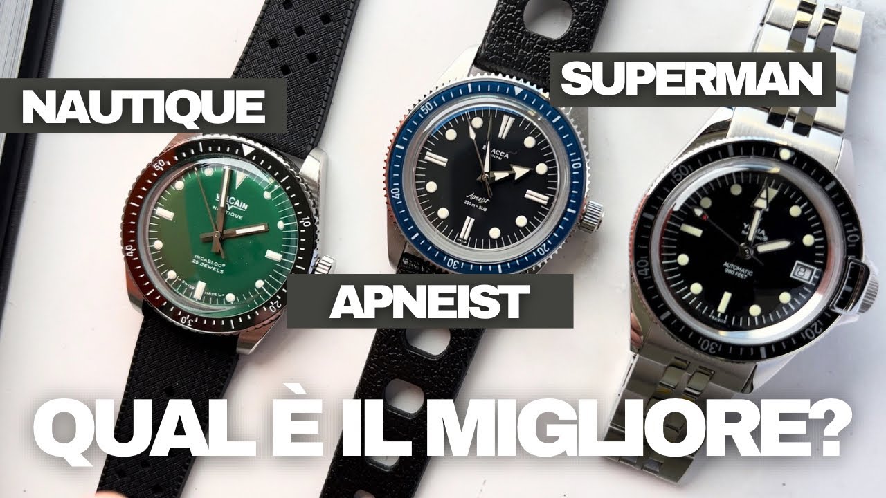 Qual è il miglior skin diver? Confronto tra Bracca Orologi Apneist, Vulcain Nautique, Yema Superman