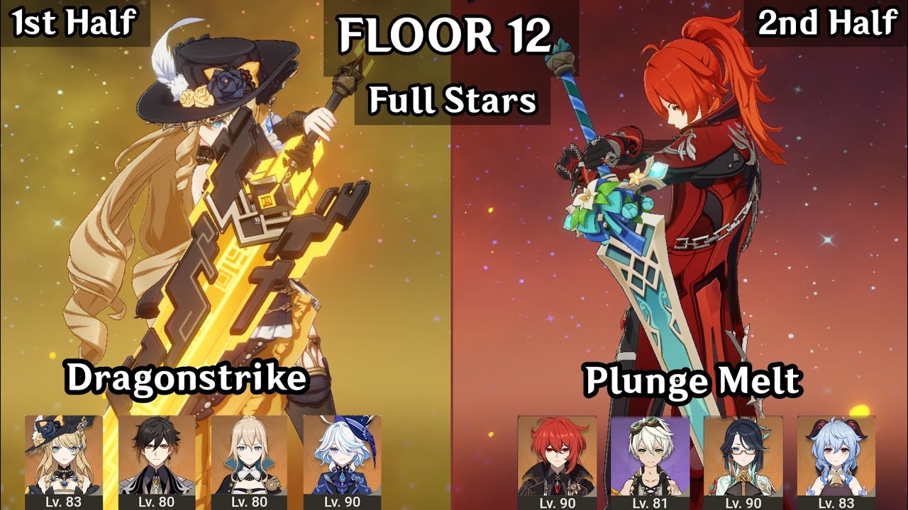 Navia Dragonstrike + Diluc Plunge Melt | 5.2 Spiral Abyss Floor 12 9 Star | Genshin Impact