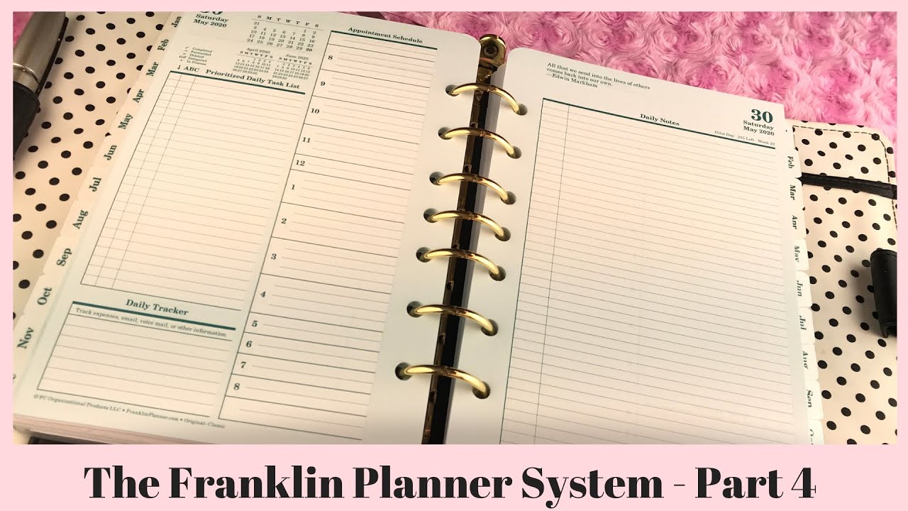Franklin Planner System Part 4-What I Learned - How to Daily Plan and Tracking Symbols