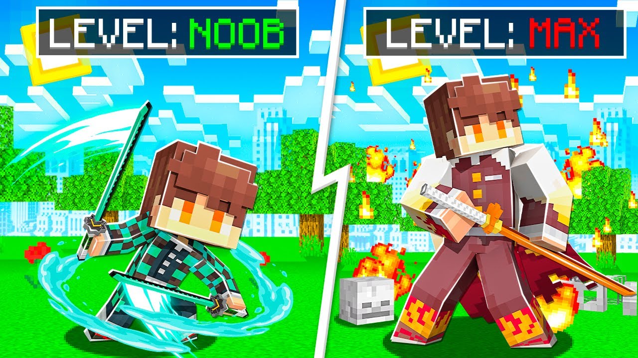 NOOB to MAX Level DEMON SLAYER in MINECRAFT!