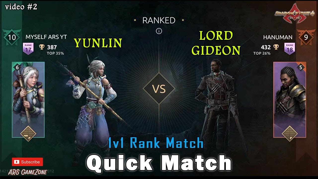 Quick Match | Yunlin vs Lord Gideon | 1v1 Rank Match | Shadow Flight 4 Arena @ARSGameZone video #2