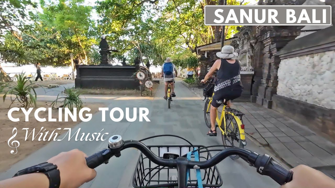 Bali With Music 🎵 | 1 Hour Relaxing Virtual Cycling Tour Accompanied by Saxophone 🎵 | SANUR Bali