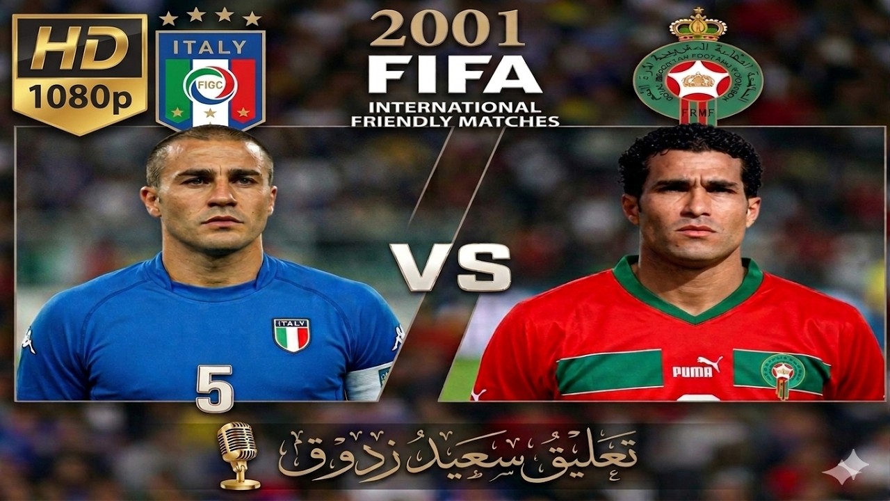 أداء قوي و مميز من أسود الأطلس في ملخص مباراة إيطاليا و المغرب ودي 2001
