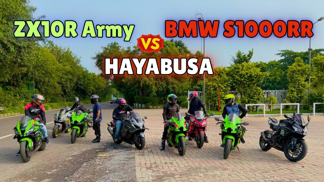 Stage 2 ZX10R Army vs BMW S1000RR vs Hayabusa | Superbike Drag Race