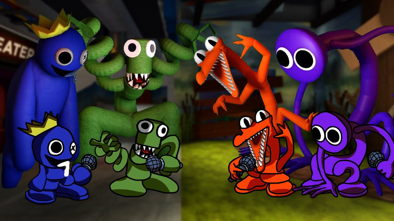 Friends To Your End but... Original vs Fun-Sized | FNF Rainbow Friends