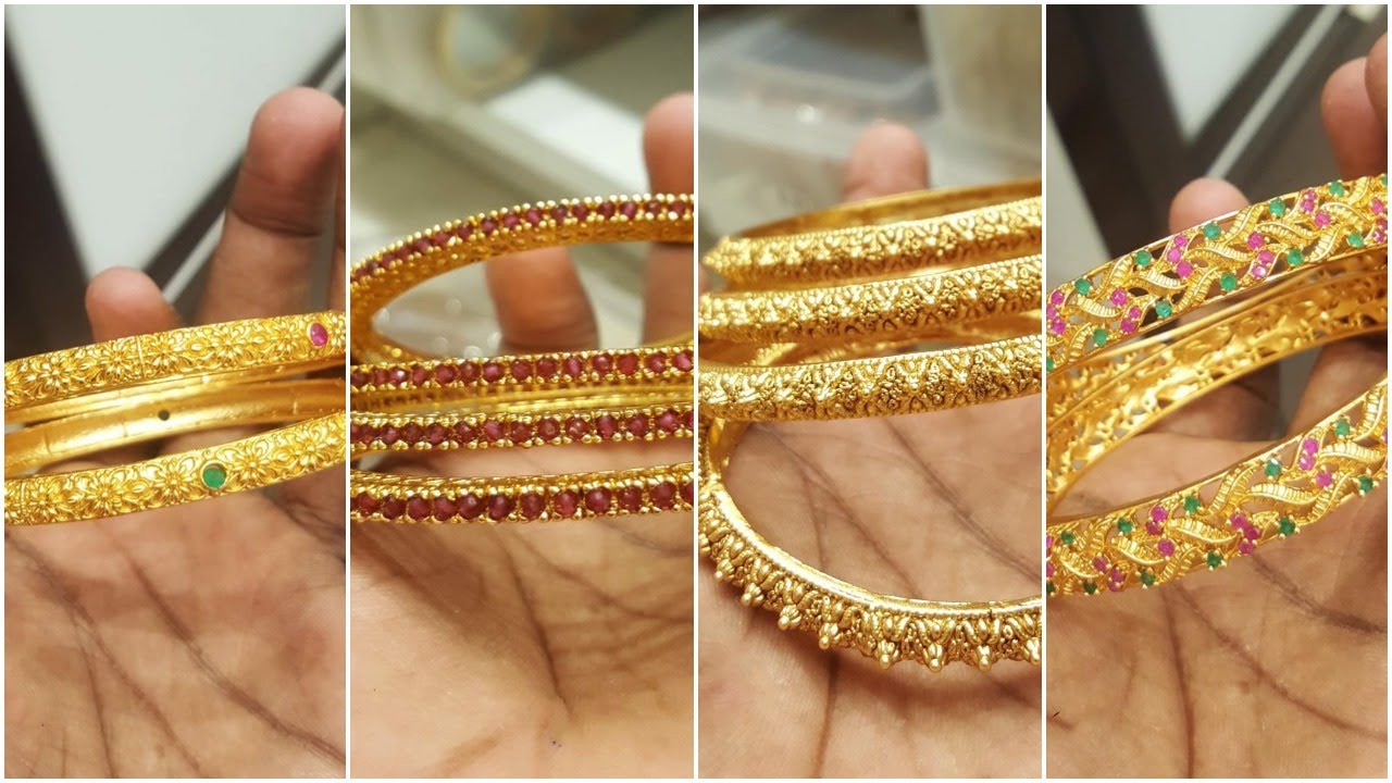white stone studded gold bangles |stone bangles gold designs