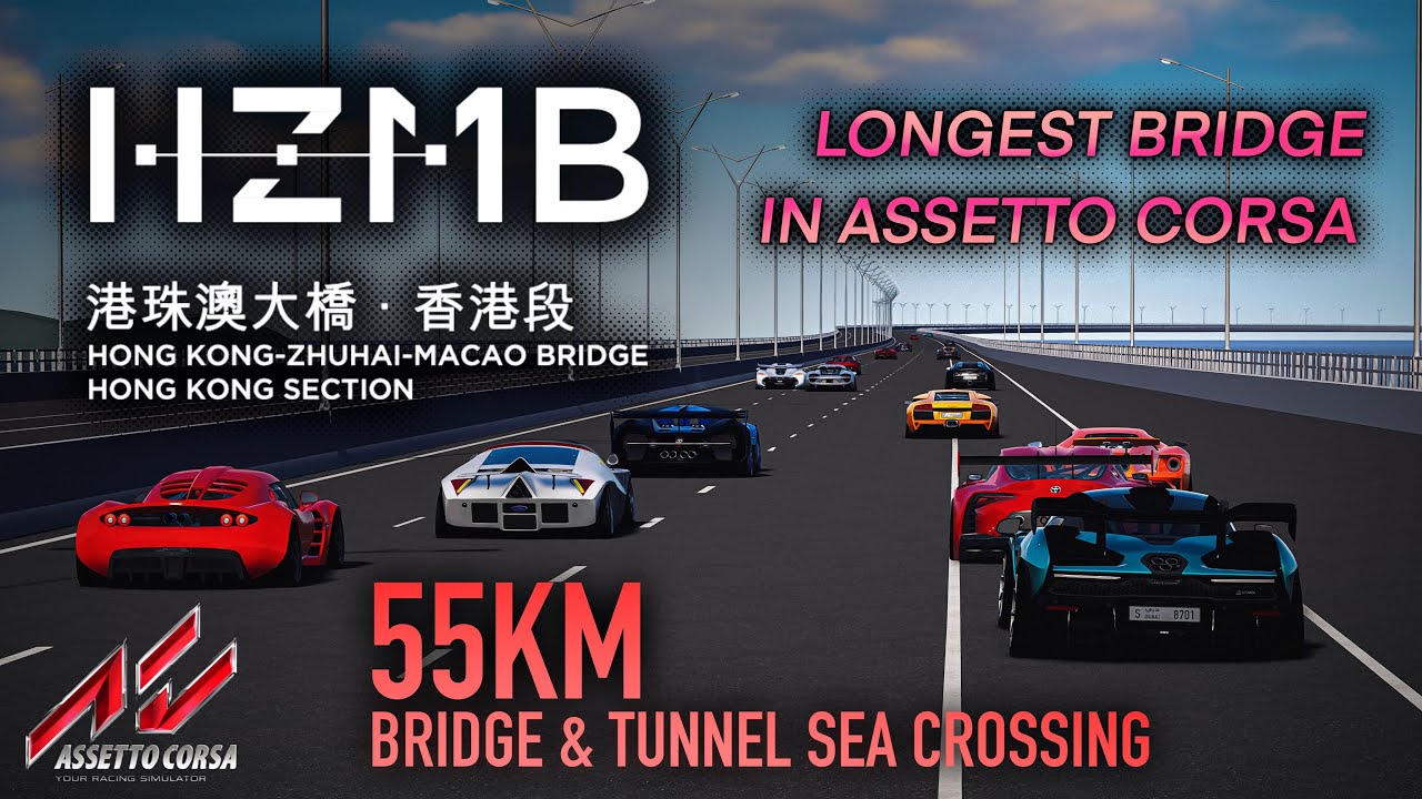 The Longest Bridge in Assetto Corsa // Ford GT90 [HZMB]
