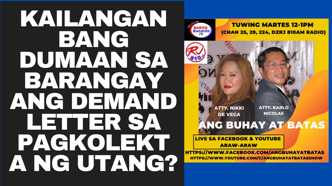 KAILANGAN BANG DUMAAN SA BARANGAY ANG DEMAND LETTER SA PAGKOLEKTA NG UTANG?