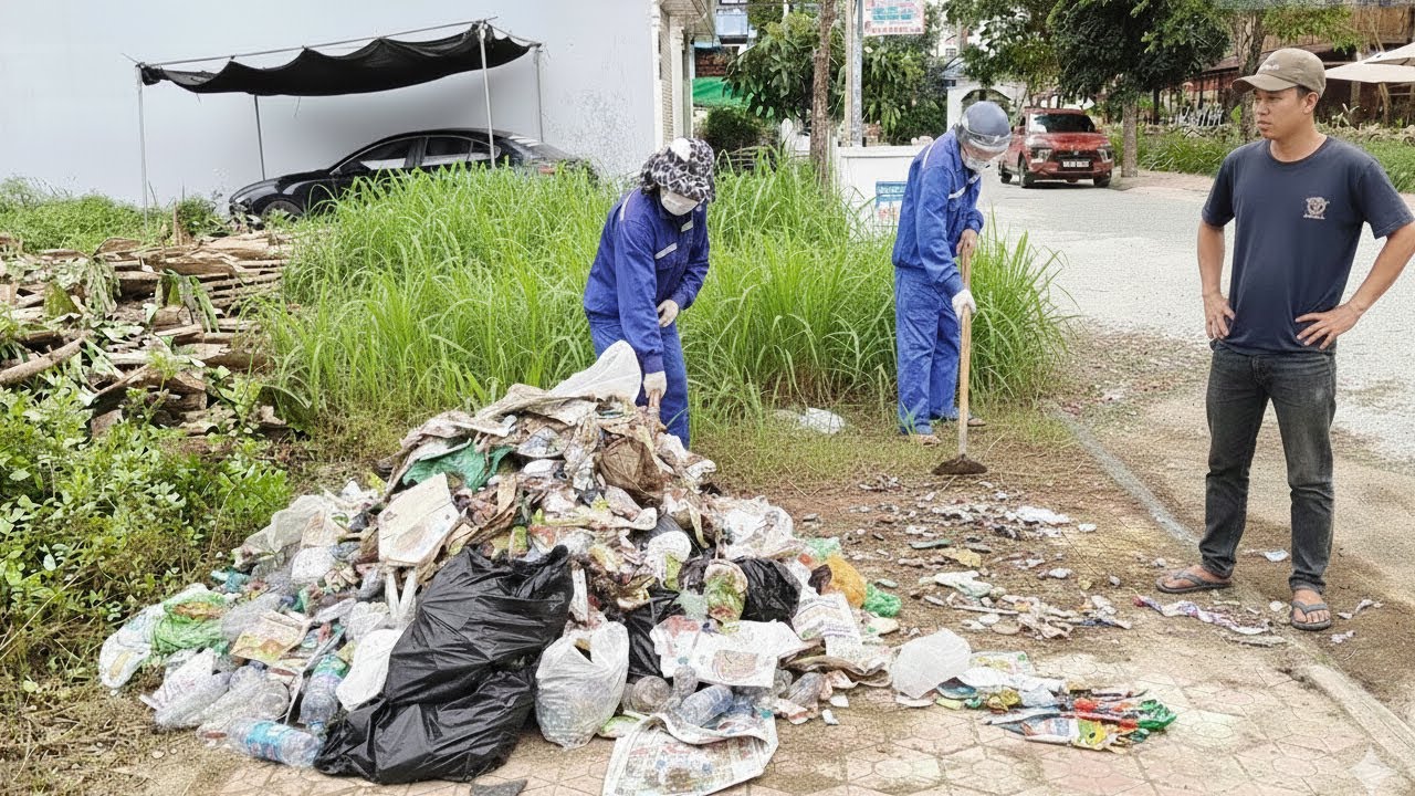 Household Trash and Computer Parts Thrown on the Sidewalk – Disgusting Behavior