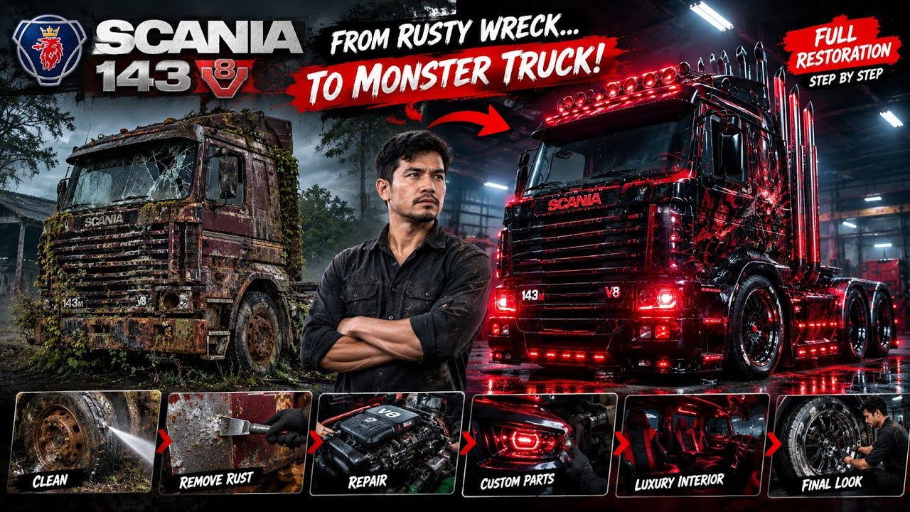 Abandoned Scania 143 V8 Restoration | From Rusty Wreck to Monster Show Truck