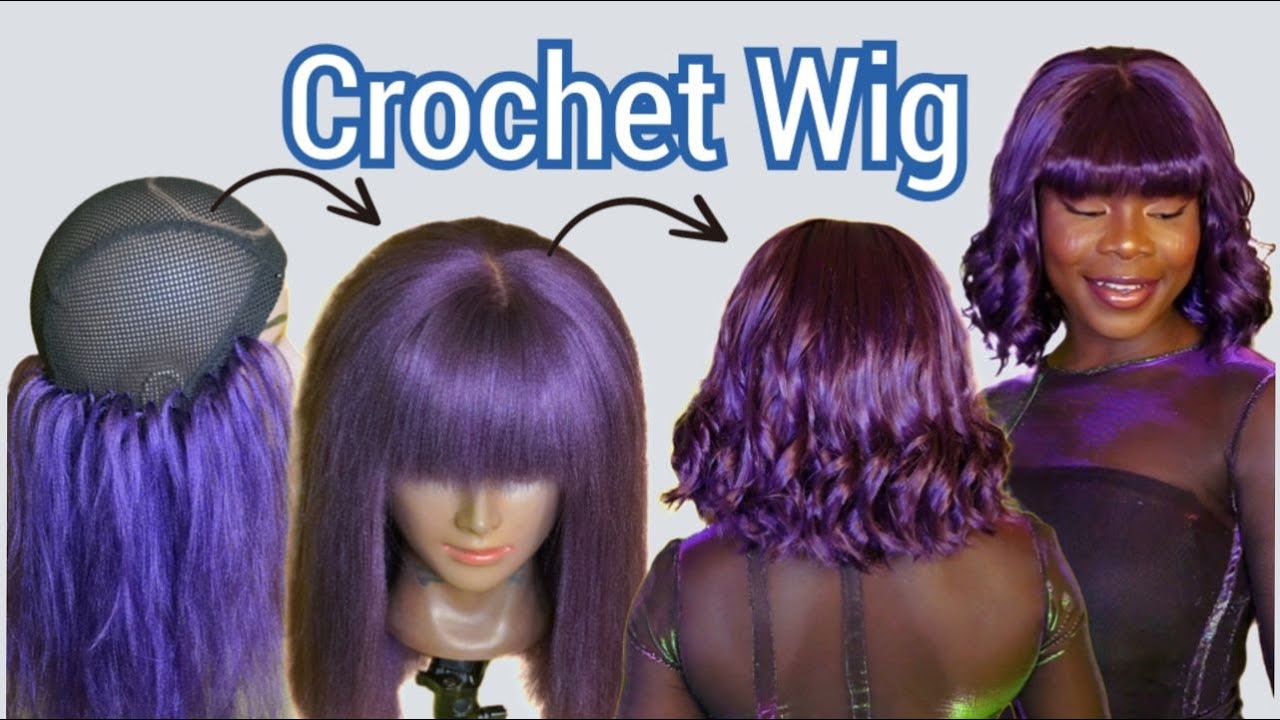 How To Do: Short Crochet Wig With Bangs Using Just One Pack Of Braiding Hair