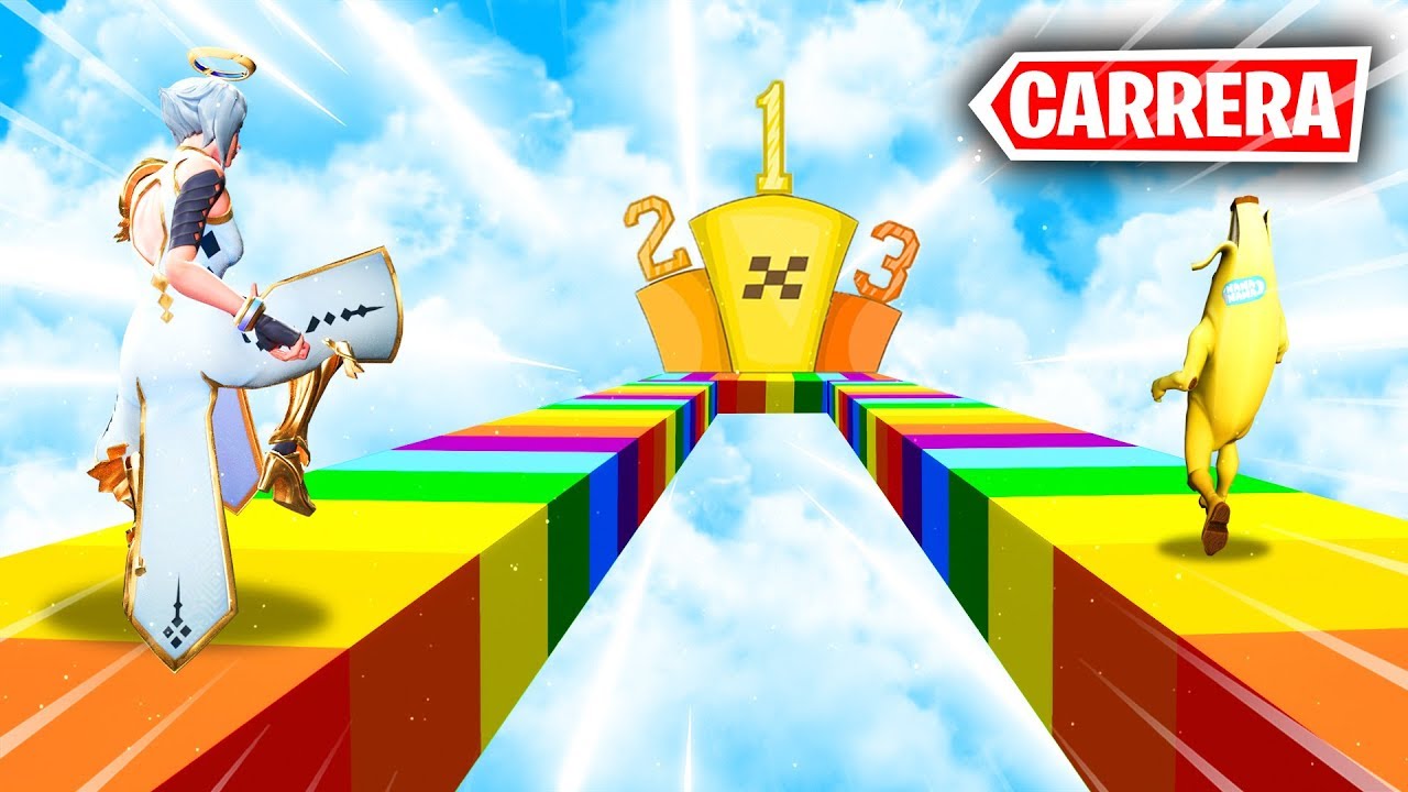 *CARRERA PARKOUR 4 YOUTUBERS* FORTNITE PARKOUR