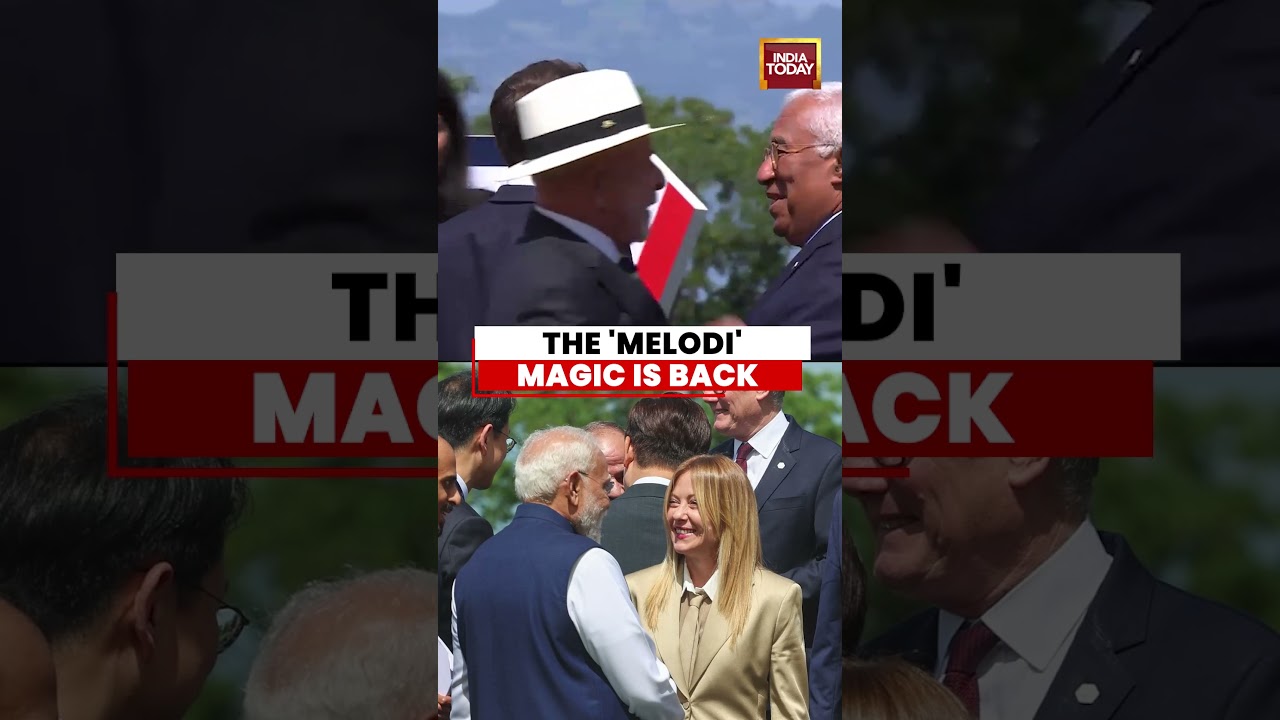 Вирусный момент на саммите G7: встреча Моди и Мелони в центре внимания | #modi #meloni